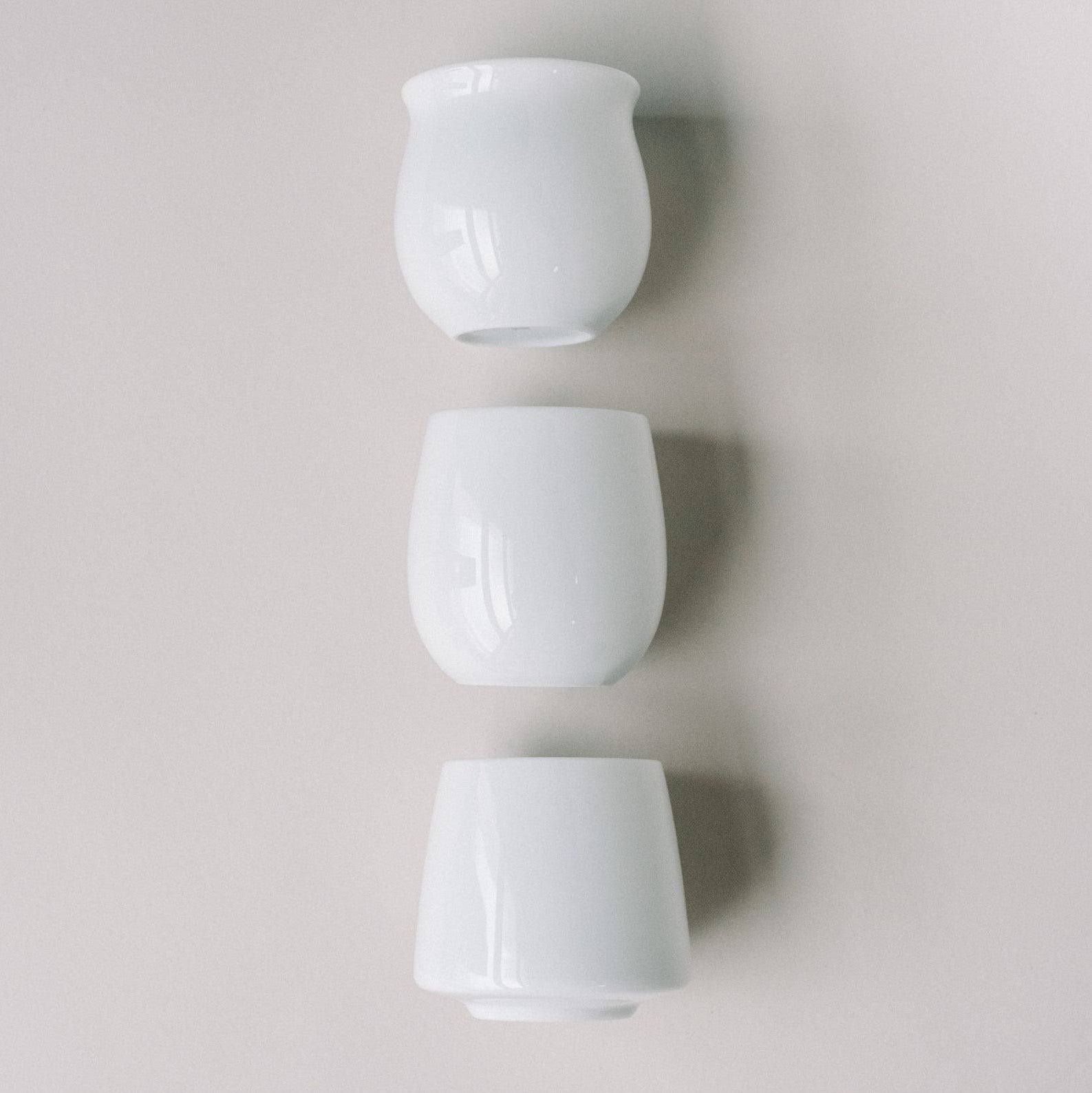 All three Origami Flavour cups in White