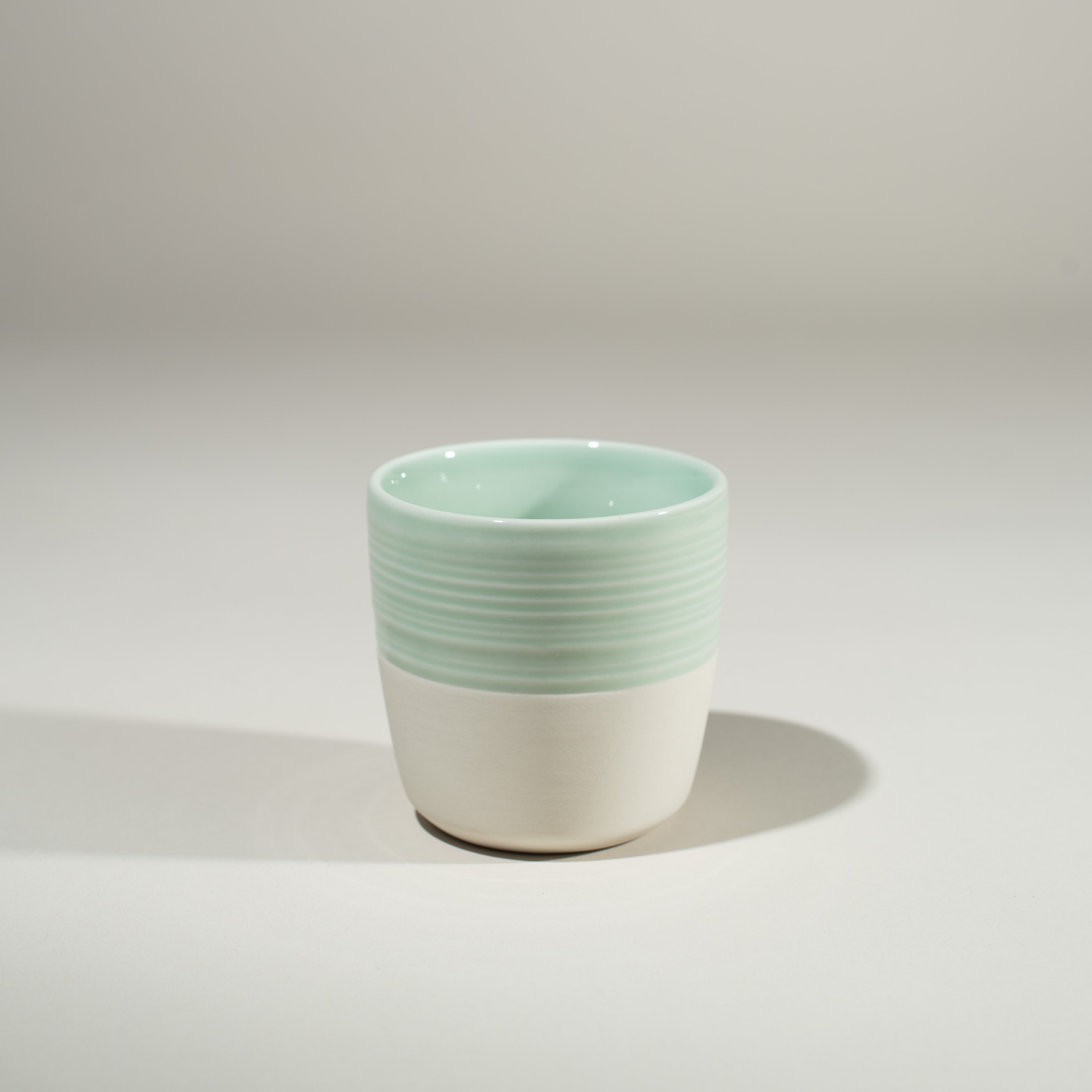  Pottery, hand made glazed, with a raw porcelain base. specialty coffee, designers coffee cups. Barista Grade.