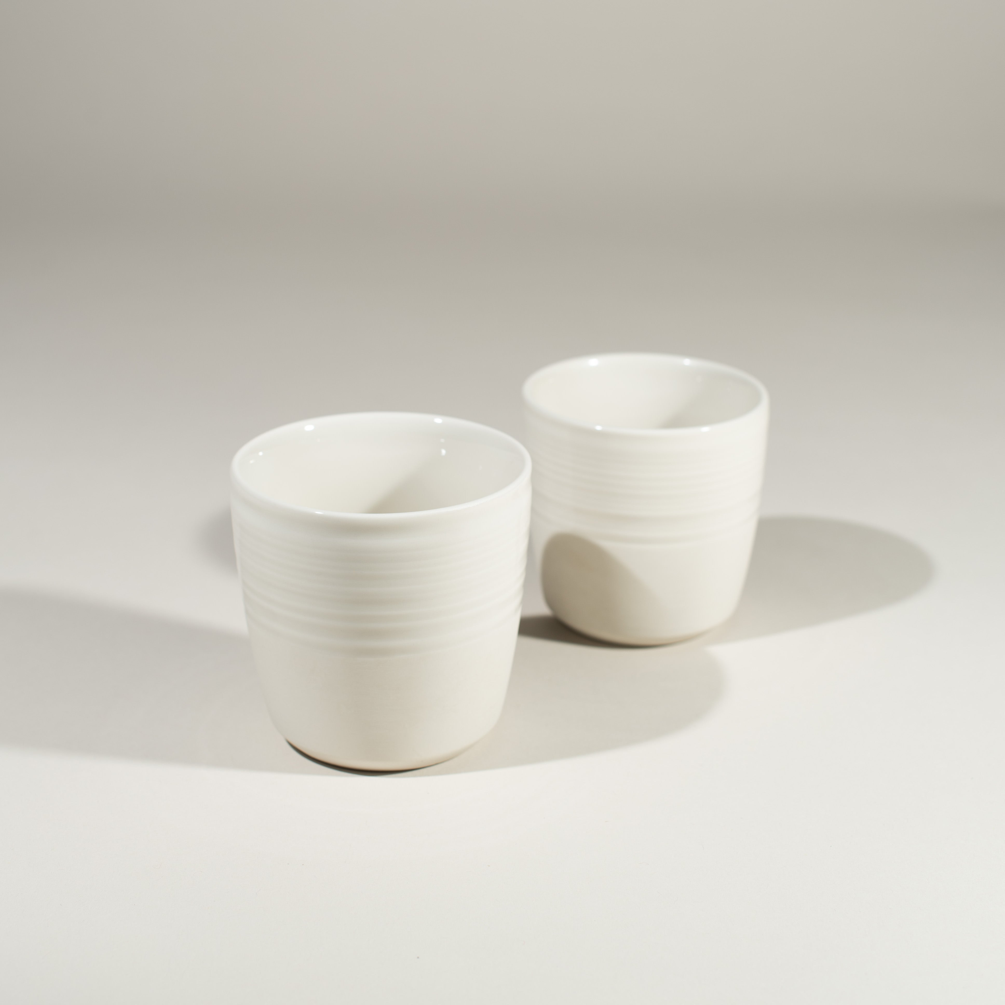  Pottery, hand made glazed, with a raw porcelain base. specialty coffee, designers coffee cups. Barista Grade.