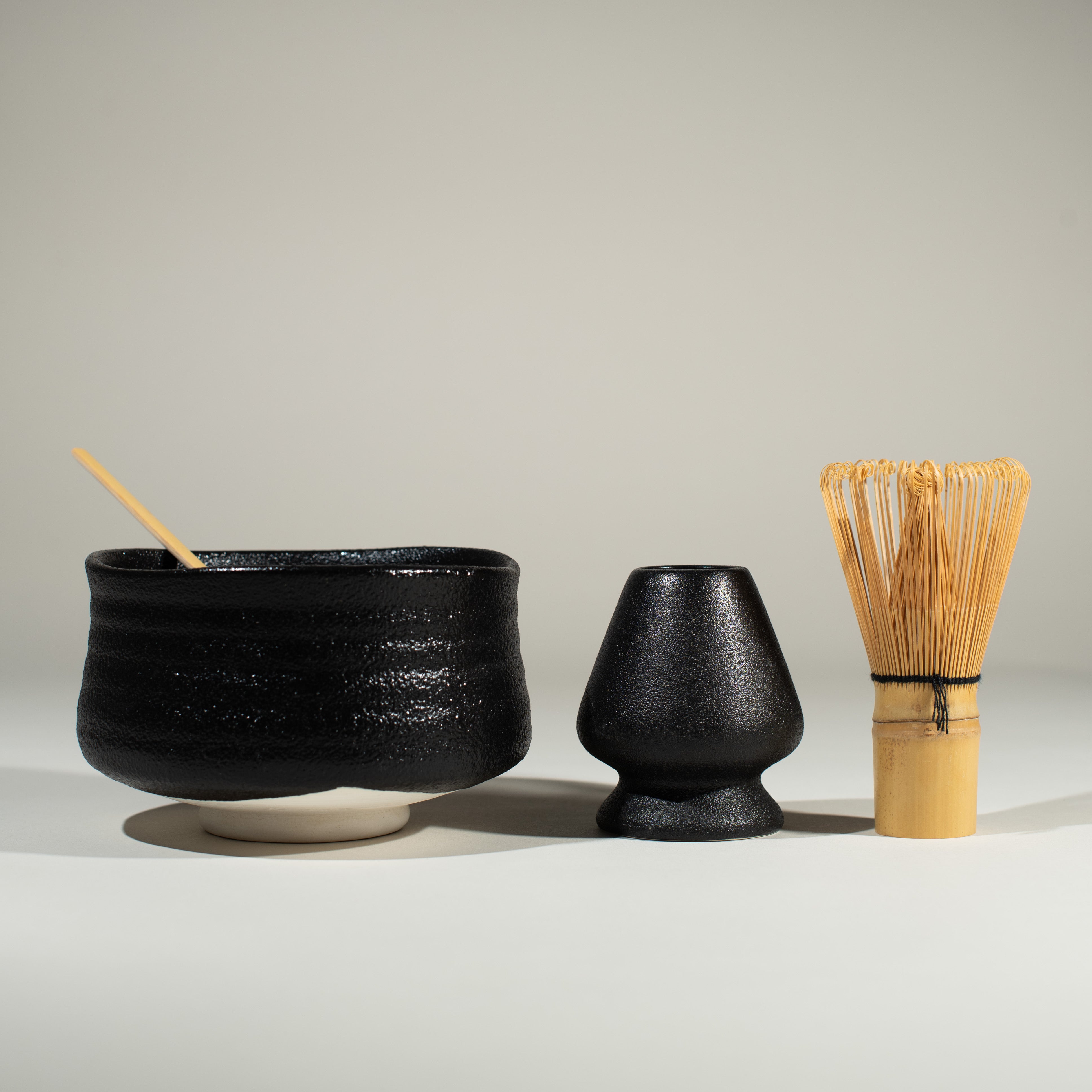 Japanese matcha, green tea bowl preparation set in contemporary design. Professional use and home use.
