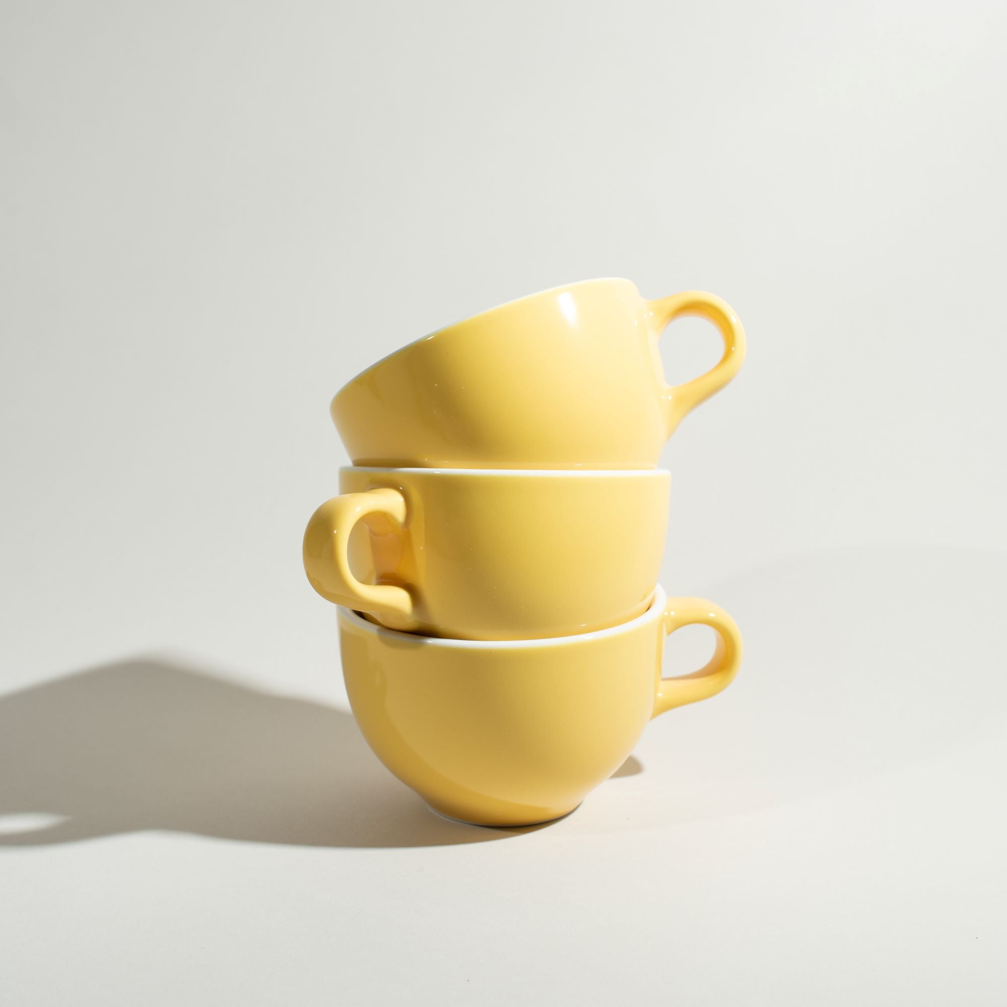 ORIGAMI Cappuccino Bowl 6oz Yellow Cups Stacked